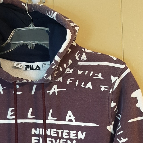 Fila Women's XL Hoodie Lavender Purple with White Graphics Fleece Lined - Picture 4 of 11